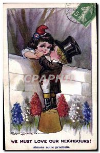 Old Postcard Fantasy Illustrator Child Fred Spurgin We must love our neighbors