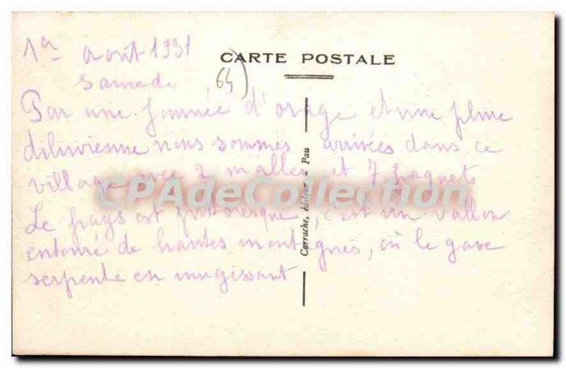 Postcard Old Bridge Bedous Osse