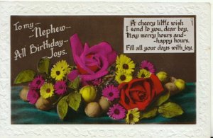 Greetings Postcard - To My Nephew - All Birthday Joys - Real Photo - Ref TZ1897