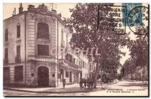 Old Postcard Draguignan The Bank & # 39avenue Carnot and Societe Generale