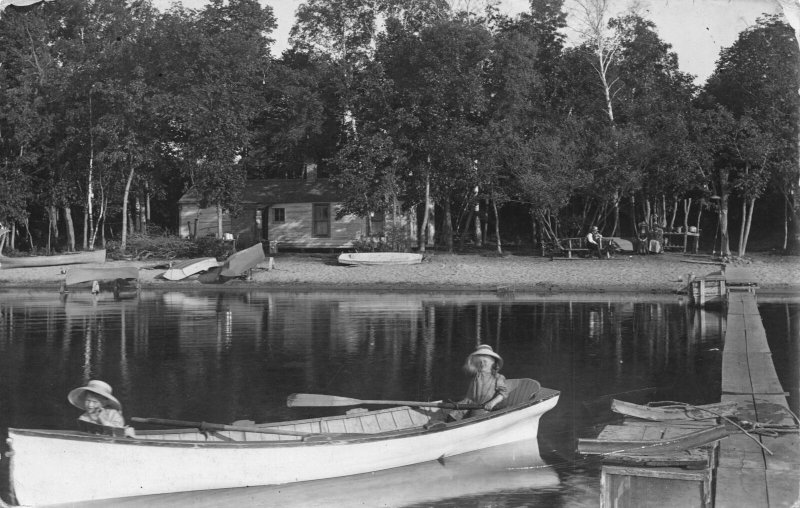 Real Photo Postcard Children on Boat in Lake in Battle Lake, Minnesota~111811 