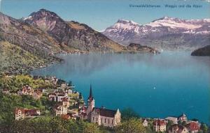 Switzerland Vierwaldstaettersee Weggis und Alpen