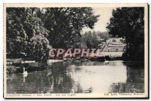 Postcard Old Valence (Drome) Jouvet Park Lake of Swans