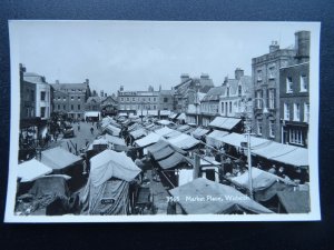 Cambridgeshire WISBECH Market Place & Market Day - Old RP Postcard by H. Coates