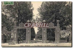 Old Postcard Paris Parc Monceau The grid