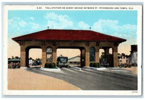 c1920 Toll Station On Gandy Bridge St. Petersburg Tampa Classic Cars FL Postcard 