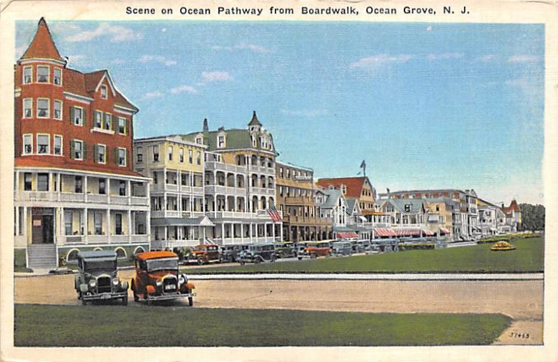 Scene On Ocean Pathway From Boardwalk - Ocean Grove, New Jersey NJ