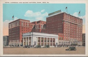 Postcard Hotel Lawrence and Second National Bank Erie PA