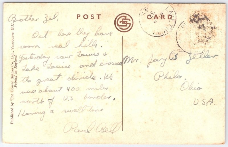 Vintage Postcard Echo River & Mount Rundle Banff Alberta Canada