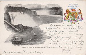 Niagara Falls Ontario Greetings Patriotic Souvenir Mailing Card Postcard H55