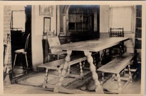 Fruitlands Harvard Mass Shaker House Museum Interior Dining RPPC MA Postcard B22