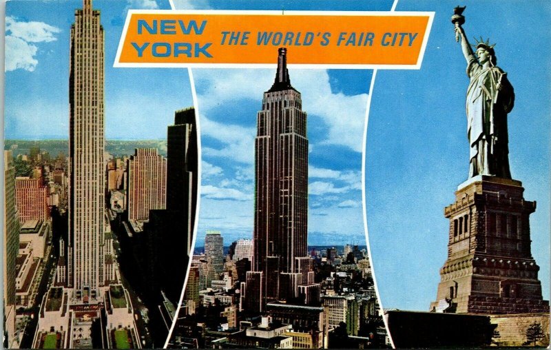 New York City Multiview Postcard NYC NY Statue Liberty Postcard Mike Roberts VTG 