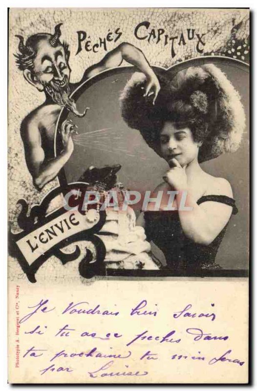 Old Postcard Fantaisie Fisheries Capital The Devil & # 39envie