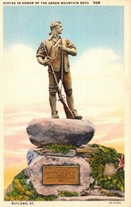 Vermont Rutland Statue In Honor Of The Green Mountain Boys Curteich