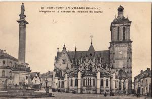 BF16316 l eglise et la statue de jean beaufort en vallee france front/back image