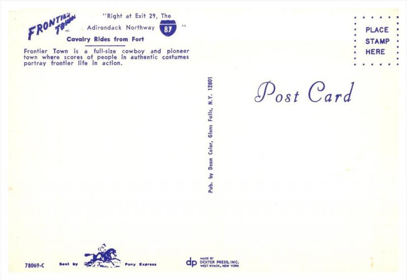 21564    NY Frontier Town   Cavalry Rides from Fort