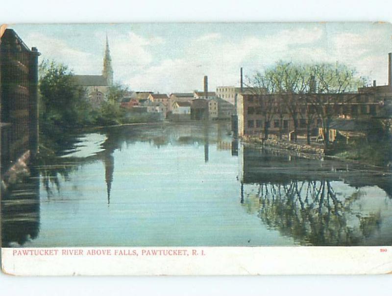 Unused Pre-1907 FACTORIES ON RIVER Pawtucket Rhode Island RI n5536