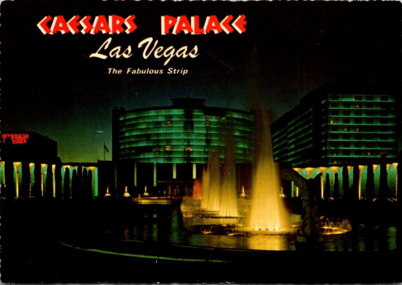 Nevada Las Vegas Caesars Palace Entrance At Night