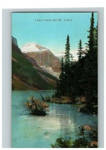 C. 1915-30 Tarjeta Postal Lake Louise y Mt. Lefroy a lo largo de Canadian Pacific Railway 