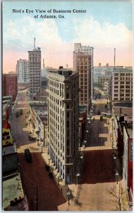 VINTAGE POSTCARD BIRD'S EYE VIEW OF THE BUSINESS DISTRICT ATLANTA GEORGIA c.1910