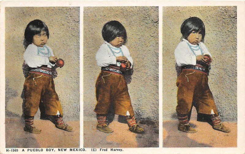 G96/ Isleta New Mexico Postcard Fred Harvey c1910 Indian Native American 3V