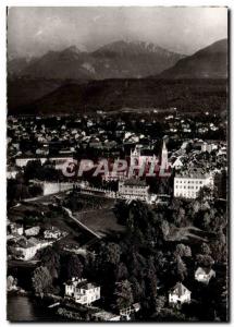 Old Postcard Thonon les Bains Lake Leman Aerial view the city and the mountai...