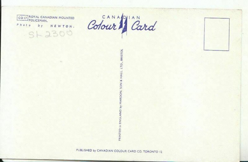 Canada Postcard - Royal Canadian Mounted Policeman - Ref 18131A