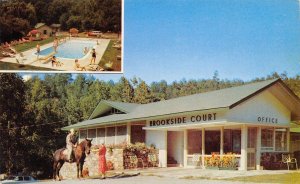 BROOKSIDE COURT Gatlinburg, TN Roadside Swimming Pool ca 1950s Vintage Postcard
