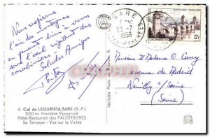Postcard Modern Pass Leizarieta Sare Hotel Restaurant of Palombieres The terr...