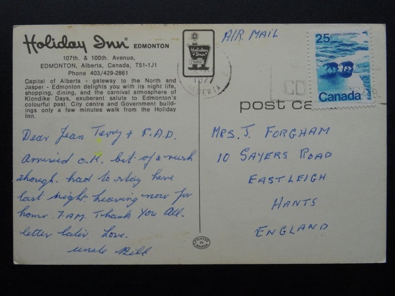 Canada - Holiday Inn EDMONTON Alberta c1970s Postcard