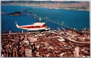Helicopter San Francisco anmd Oakland Airlines Sikorsky S-62 10 Pass. Postcard