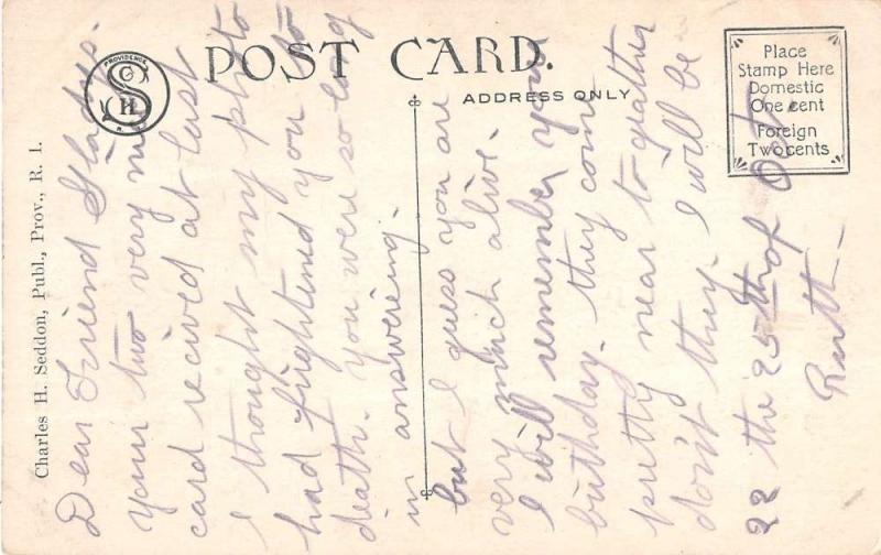 Pawtuxet Rhode Island Naval Reserve Boat House Antique Postcard K12255