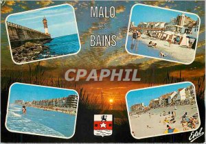 Postcard Modern Malo Les Bains (North) The pier and beach tag and the dam Wal...