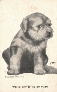 We'll Let It Go At That Pet Dog Animal Coby Care Muir Antique Postcard