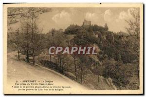 Old Postcard Domfront Le Donjon Vue Prize Du Tertre Sainte Anne