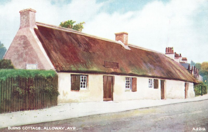 South Ayrshire Scotland, Burns Cottage Alloway Museum Vintage Postcard