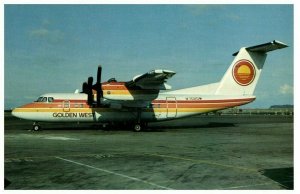 Golden West DeHavilland Canada DHC 7 Airplane Postcard