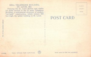 Vintage Postcard 1930's Bell Telephone Building St. Louis Missouri Paul Monroe