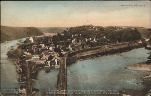 Harpers Ferry West Virginia WV Air View Bolivar Heights Vintage Postcard