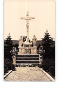 Dickeyville Wisconsin WI RPPC Real Photo 1924-1949 Soldiers Monument