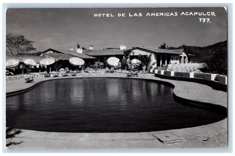 Acapulco Guerrero Mexico Postcard Hotel De Las Americas c1950's RPPC Photo