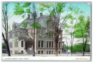 Boise Idaho ID Postcard Lincoln School Building Exterior c1910 Vintage Unposted