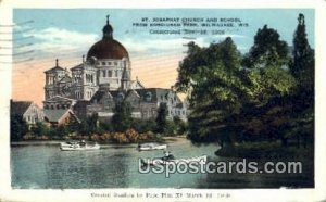 St Josephat Church &S chool - MIlwaukee, Wisconsin WI Postcard