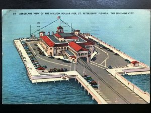 Vintage Postcard Aeroplane View Million Dollar Pier St. Petersburg Florida