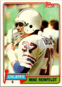 1981 Topps Football Card Mike Reinfeldt Houston Oilers sk10339