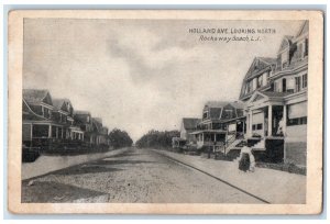 1912 Holland Avenue Looking North Rockaway Beach Long Island NY Antique Postcard 