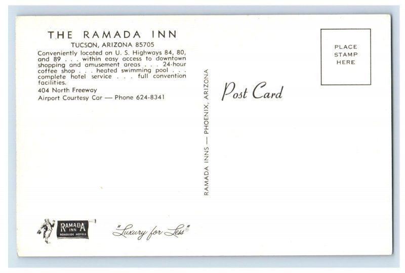 Vintage Ramada Inn Tucson Arizona Postcard P132E