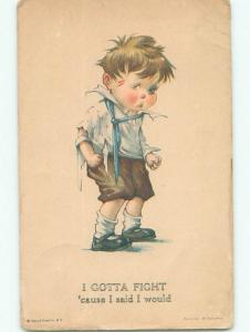 Pre-Linen military WWI PROPAGANDA - I GOTTA FIGHT CAUSE I SAID I WOULD k7222