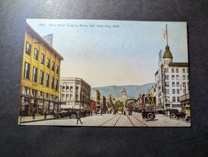Mint USA PPC Postcard State Street Looking North Salt Lake City UT Utah