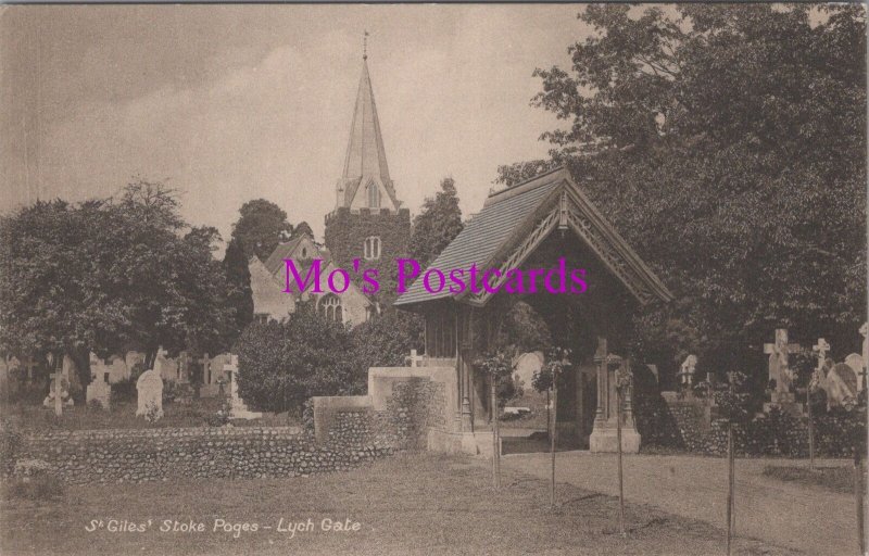 Buckinghamshire Postcard - St Giles' Stoke Poges, Lych Gate  RS38340